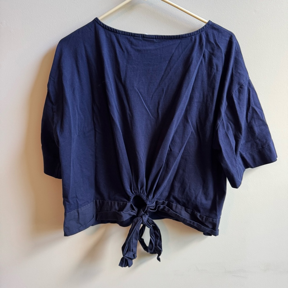 Navy Gap Tie Back Top